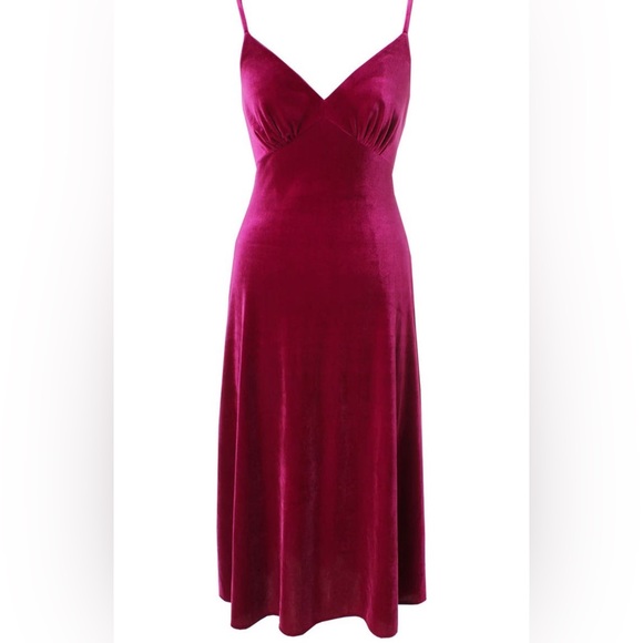 NWT Taylor Stretch Velvet A Line Dress - Picture 3 of 4